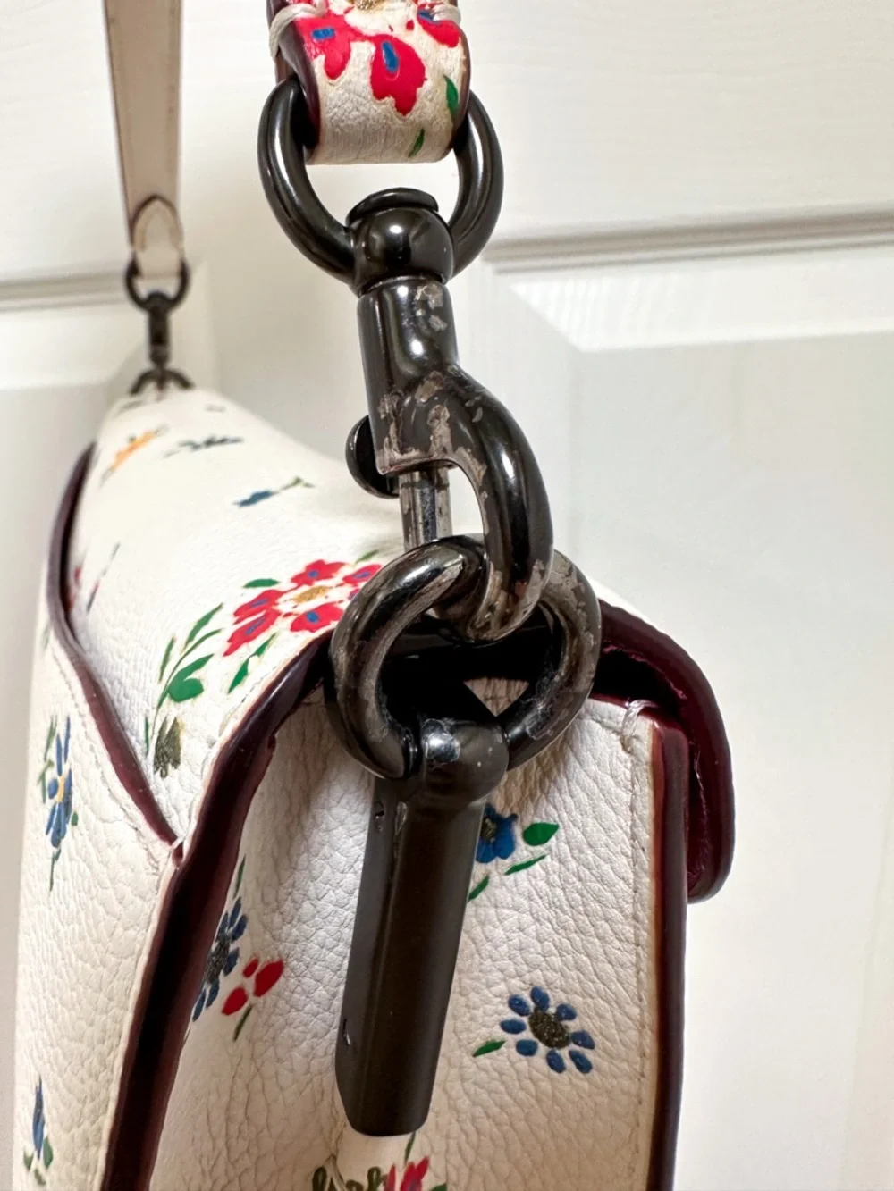 Coach Tabby 26 Wildflower Print Chalk Pebbled Leather Shoulder Bag - Picture 8 of 17